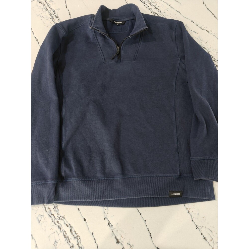 Legends Highland Quarter 1/4 Zip Gym Golf Long Sleeve Pullover Blue Mens Large